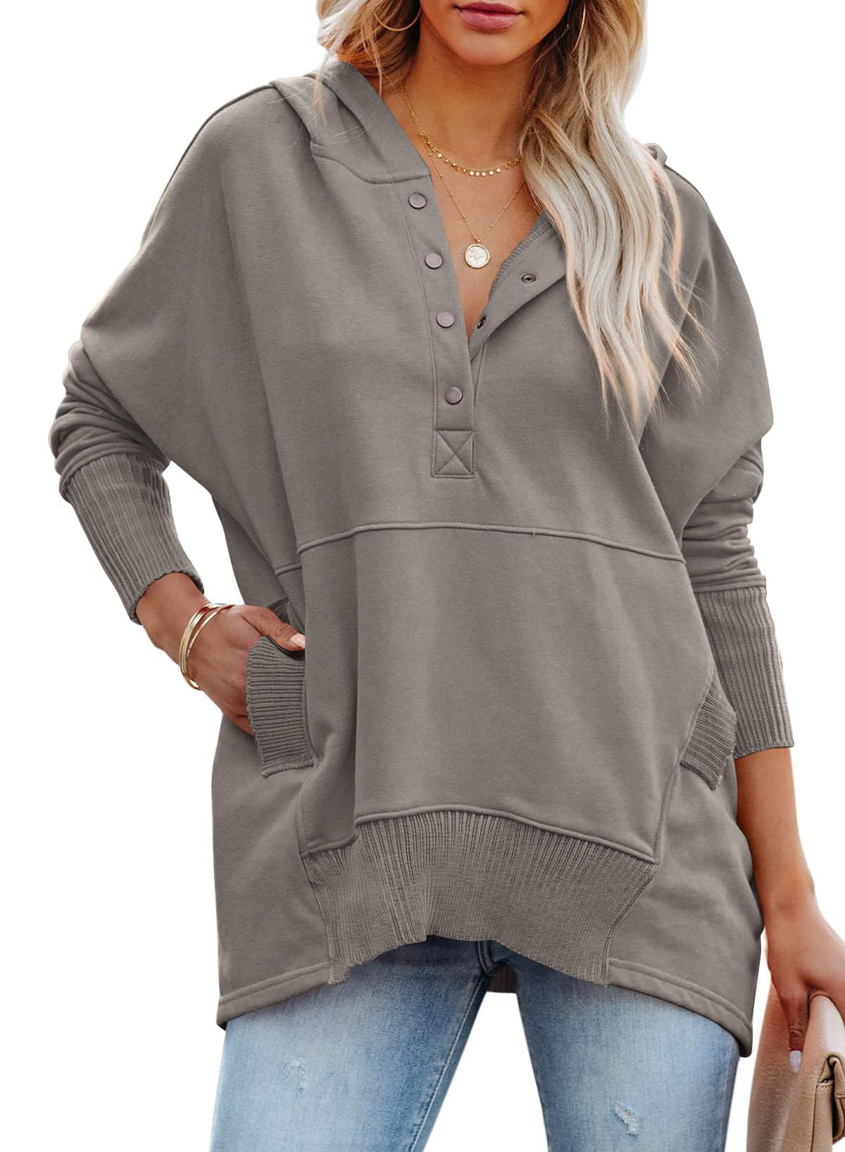 PRETTYGARDEN Women's Casual Long Sleeve Sweatshirt Half Zip Pullover Tops