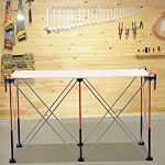 VEVOR Table de travail pliante portable, 4.16 x 2.18 L'atelier collapsible, 2500 lbs Poids Capacité, Pas d'assemblage Support de travail pliable avec sac de rangement, Table Top NOT Inclus, pour garage atelier extérieur