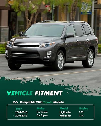 Miniatura 6 de SCITOO Cubierta de piel para consola central de reposabrazos color negro con base de repuesto para Toyota Highlander 2008-2014