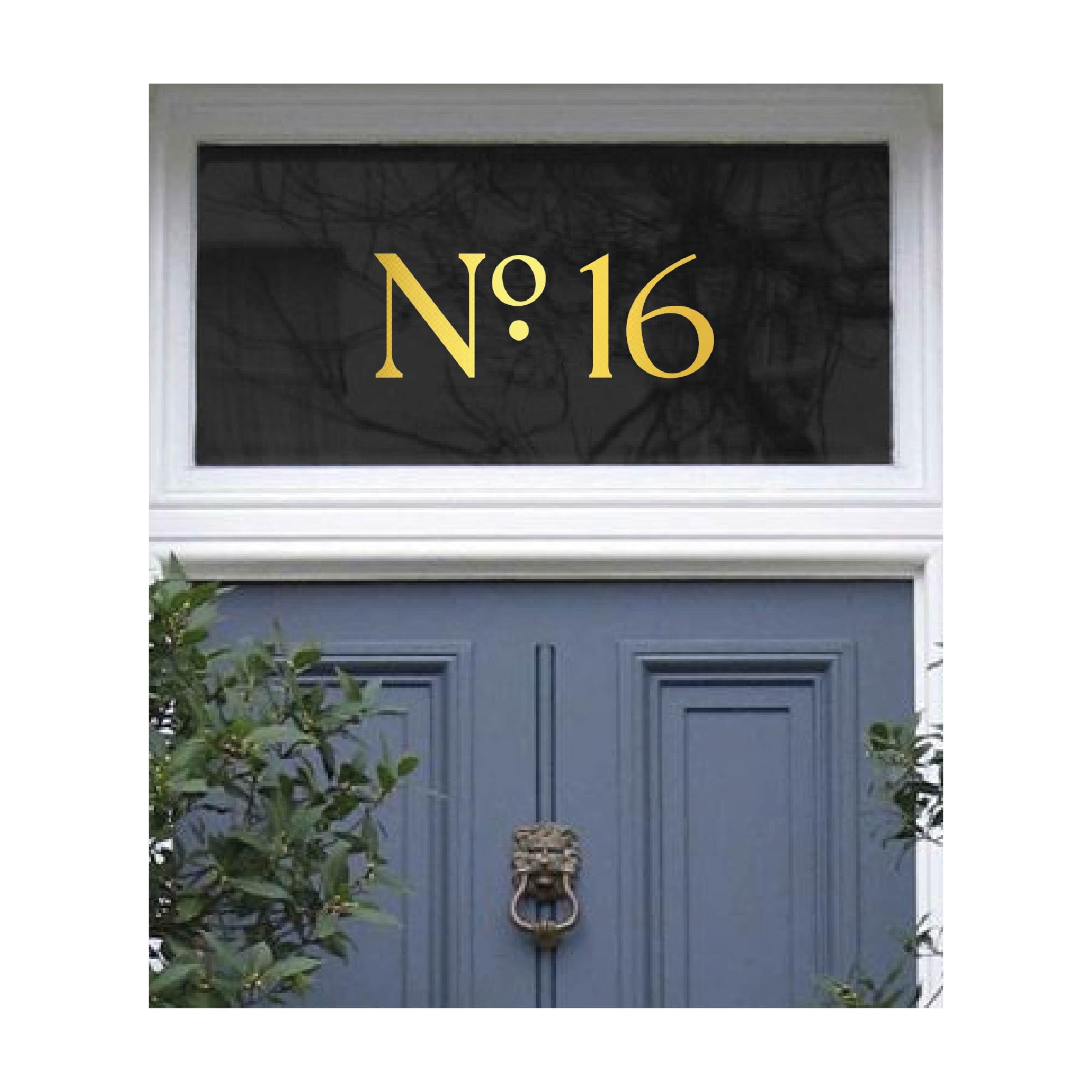 Chrome Gold House Number For Glass, Elegant Style House Numbers Decal, Gold Leaf Effect, Gold Foil, Modern Shiny Gold Numbers for Window