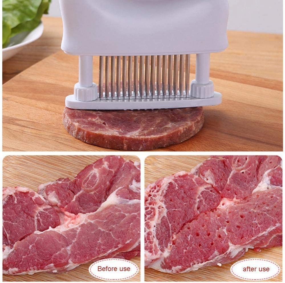 Batticarne 48 Lame in acciaio inox Batticarne Utensile da cucina Strumento professionale per affinare carne per manzo, bistecca, pollo, maiale e vitello