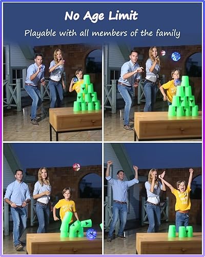 Miniatura 4 de ATHLERIA 2 piezas de juguetes de bola de orbe volador (azul + rosa) Soaring Hover Boomerang Spinner controlado a mano, mini dron para niños y