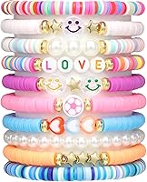 CHENSILAIYI Friendship Bracelets for Teen Girls & Women: Colorful Beaded Stackable Set, Preppy Beach Styles - Perfect Gifts
