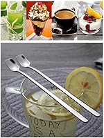 Vista 7 de COMIART - Cucharas de té helado de mango largo para mezclar, 6.7 pulgadas, cabeza cuadrada, cucharaditas de café, cucharas de cóctel, ideal para uso
