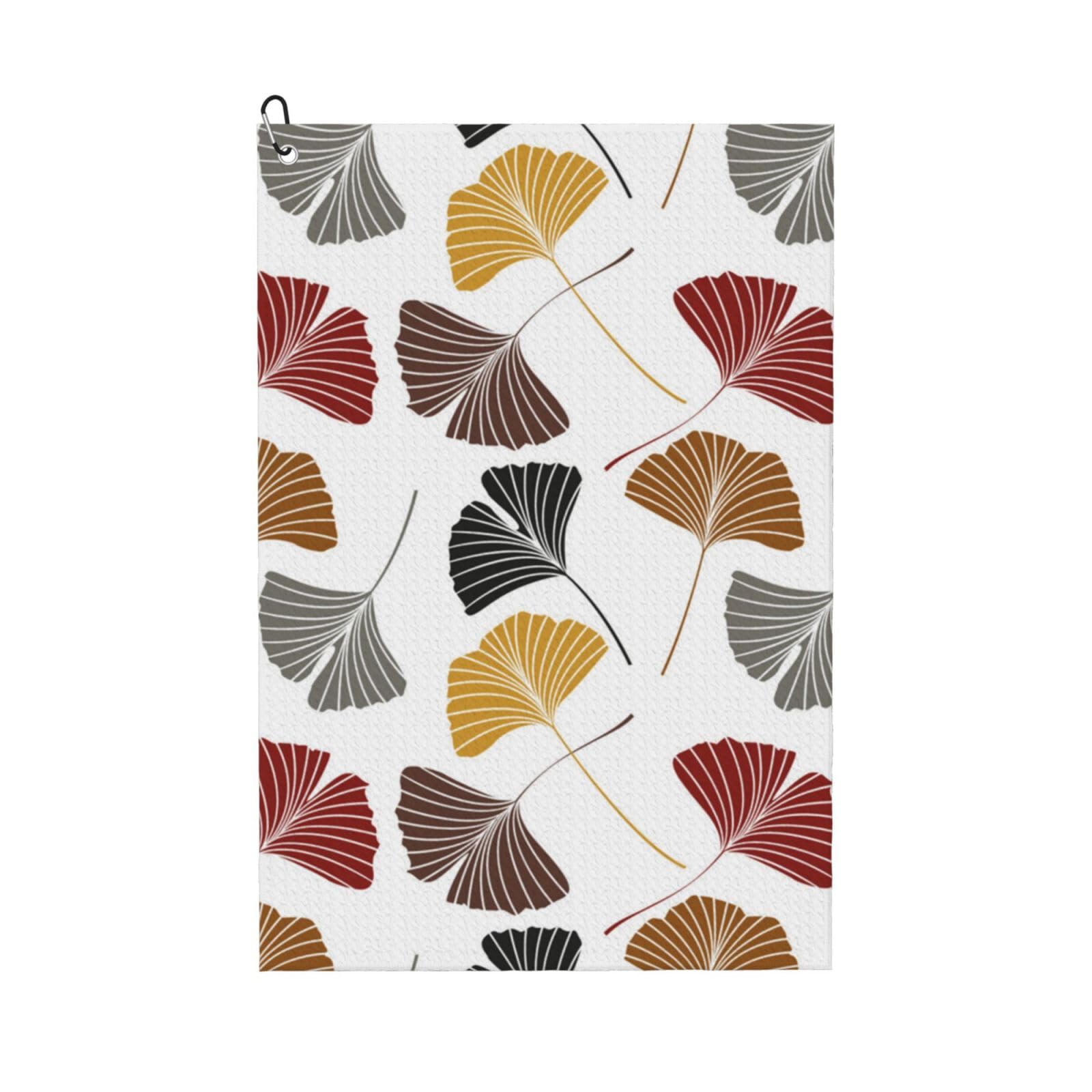Hnnkloy Ginkgo Leaves, 16x24 in Portable Waffle Golf Towels with Carabiner Clip for Golf Bag