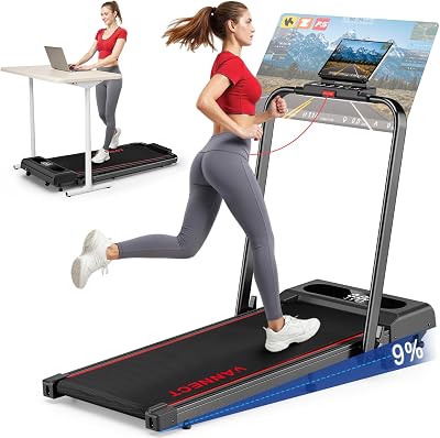Laufband für Zuhause, VANNECT Walking Pad, 1-12 km/h Klappbares Laufband mit 9% Steigung, Ultra-Leise, LCD-Display, Dreifache Steuerung – Fernbedienung + App + Handlauf-Tasten, Belastbar bis 150 kg