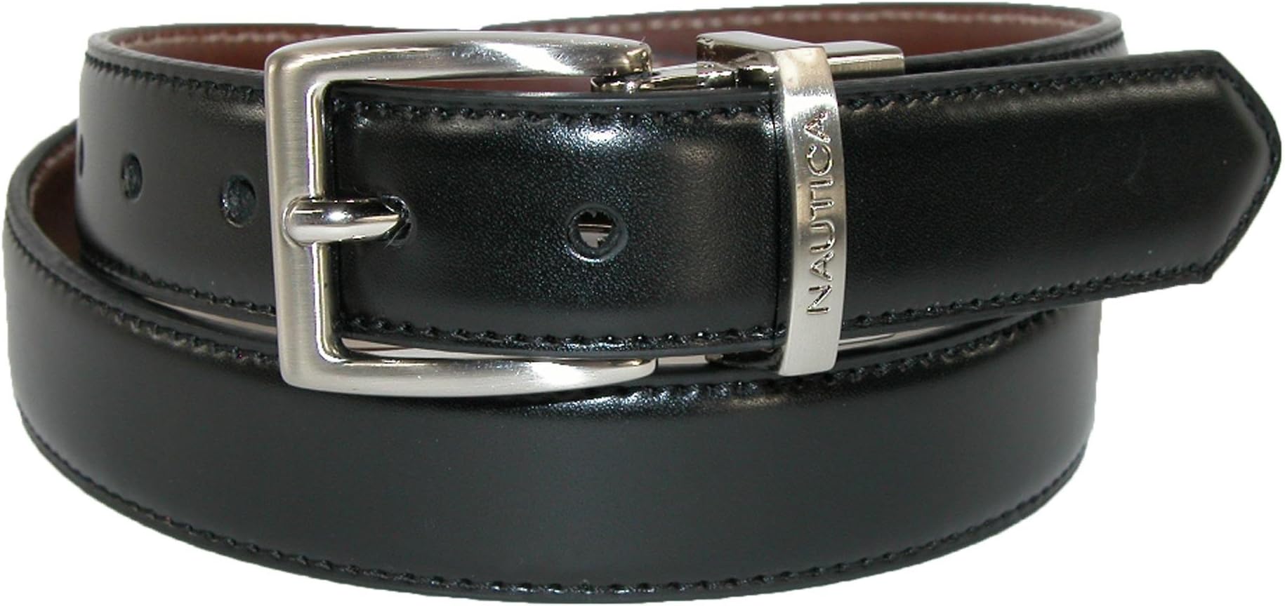 Nautica Boys' Glove Calf Leather Reversible Dress Belt (Pack of 2)
