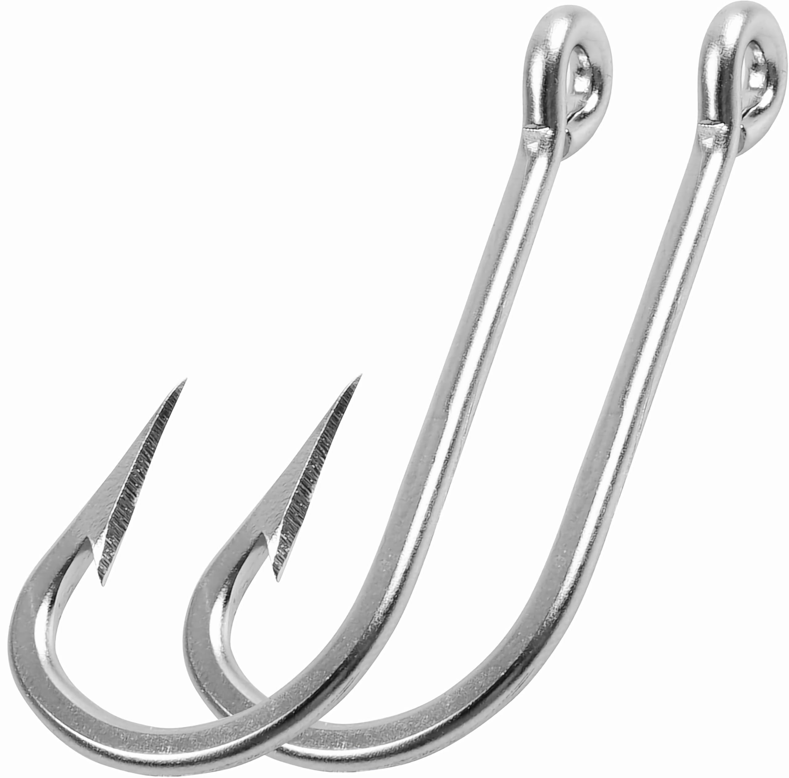 Saltwater Large Giant Shark and Alligator Fishing Hooks Stainless Steel Big Game J Fishing Hooks Extra Strong Sharp Giant Fish Hooks for Tuna Swordfish Catfish Size 5/0-20/0