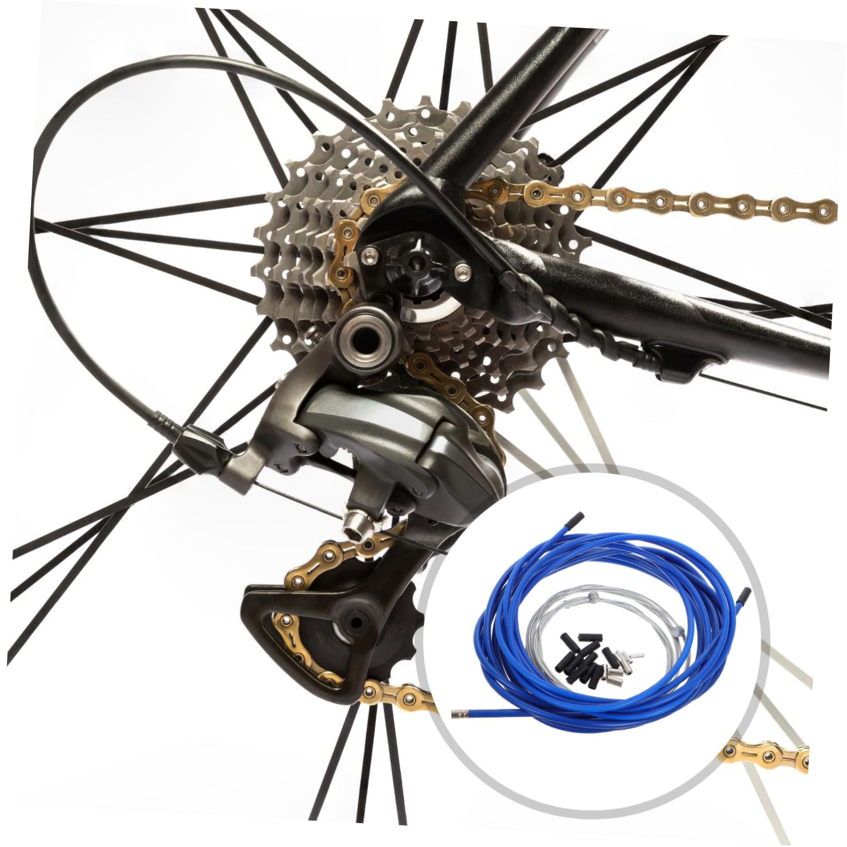 2 Set Kit Guaine Cavi Freno Bici con Anima in Acciaio Resistente Compatibile Mountain Strada e Bici Pieghevoli Installazione Facile e Prestazioni Frenanti Stabili