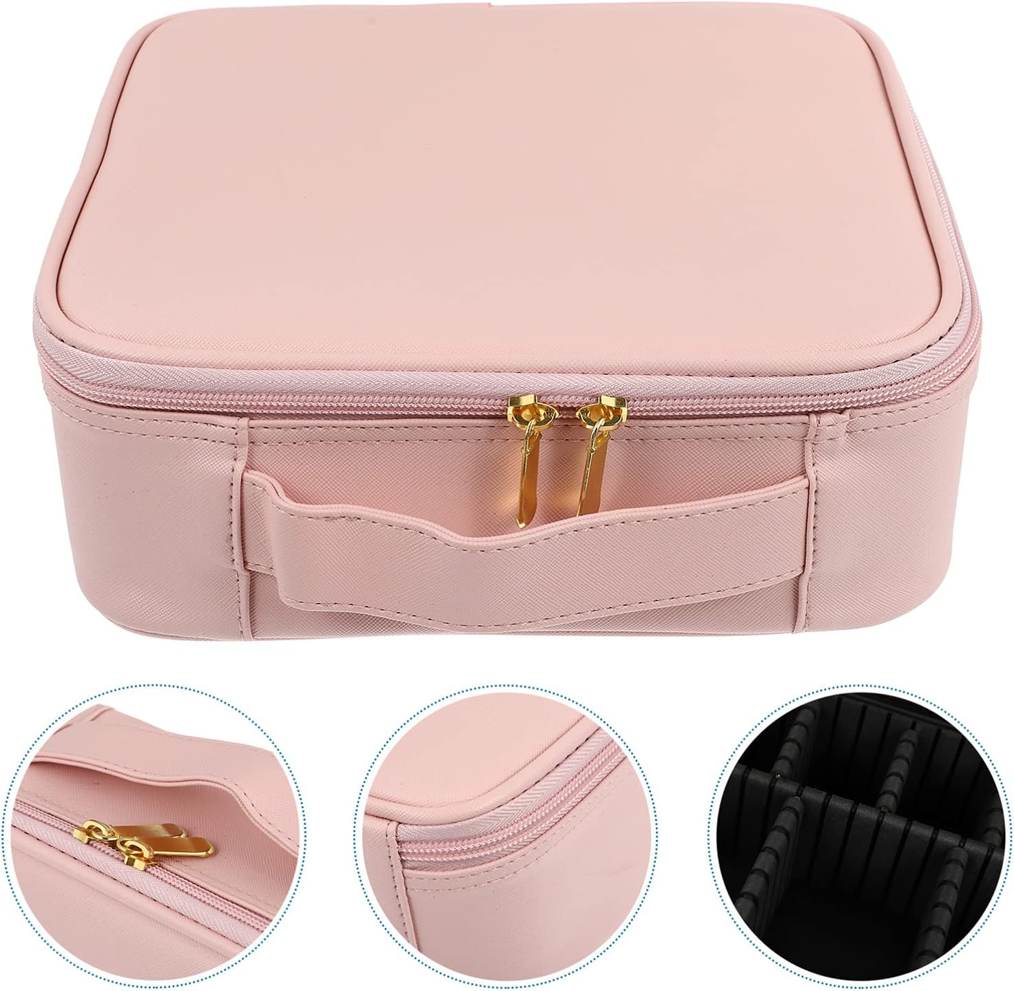 DOITOOL 1pc Makeup Tool Pouch for Cosmetic Storage Capacity Makeup Brush Container for Women Pu