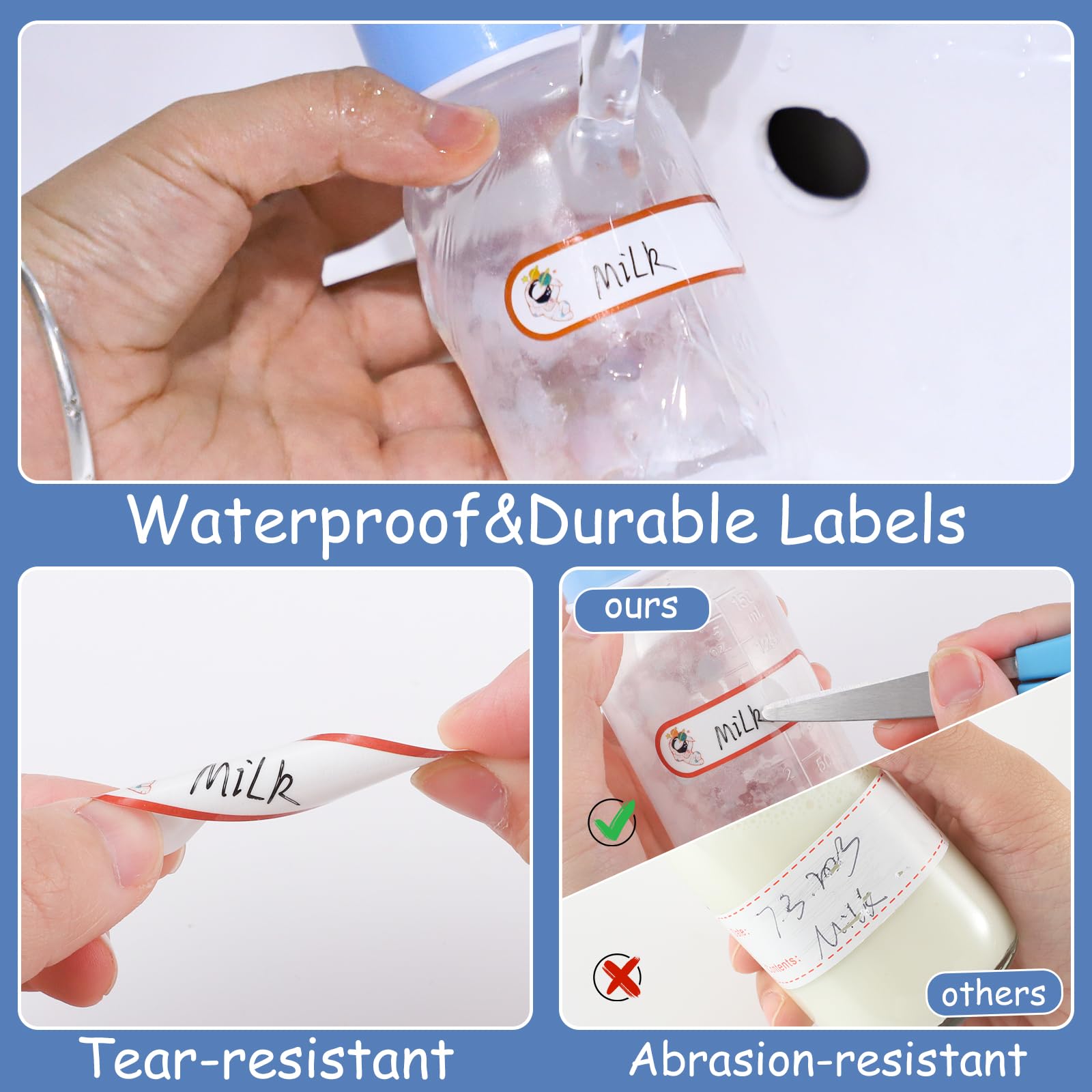 480 Pcs Waterproof Name Labels for Daycare, Self-Laminating, Kids view 4