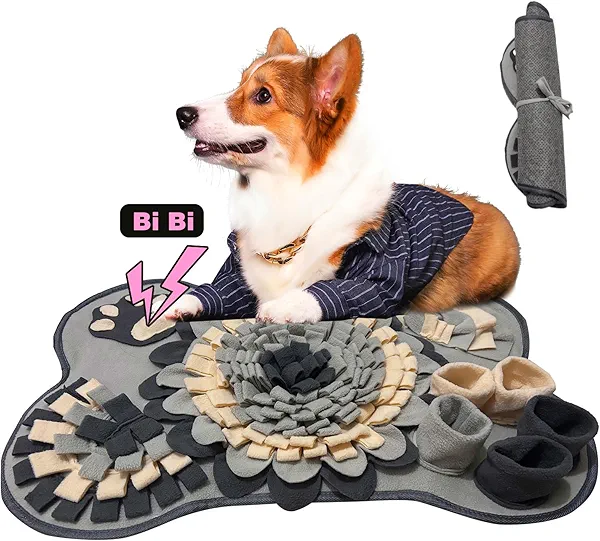 Snuffle Mat for Dogs, Pet Snuffle Matt for Small and Medium Dogs, Interactive Sniff Mat Feeding Mat for Puppies, Slow Feeder Sniffing Dog Treat Mat for Training and Stress Relief