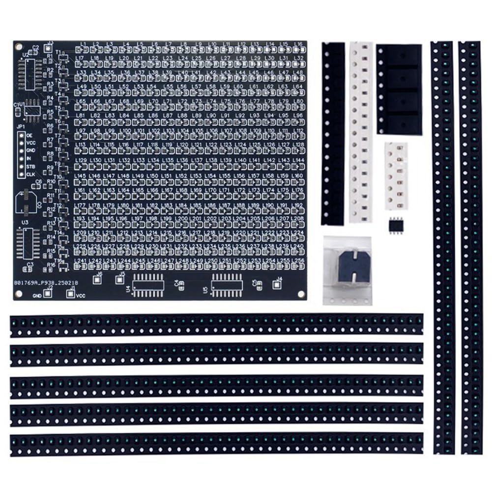 Xnuiasqe DIY Electronic Kit 256 LED Dot Matrix Light-Emitting Diode SMD Soldering Component Training Kit Advertising Screen