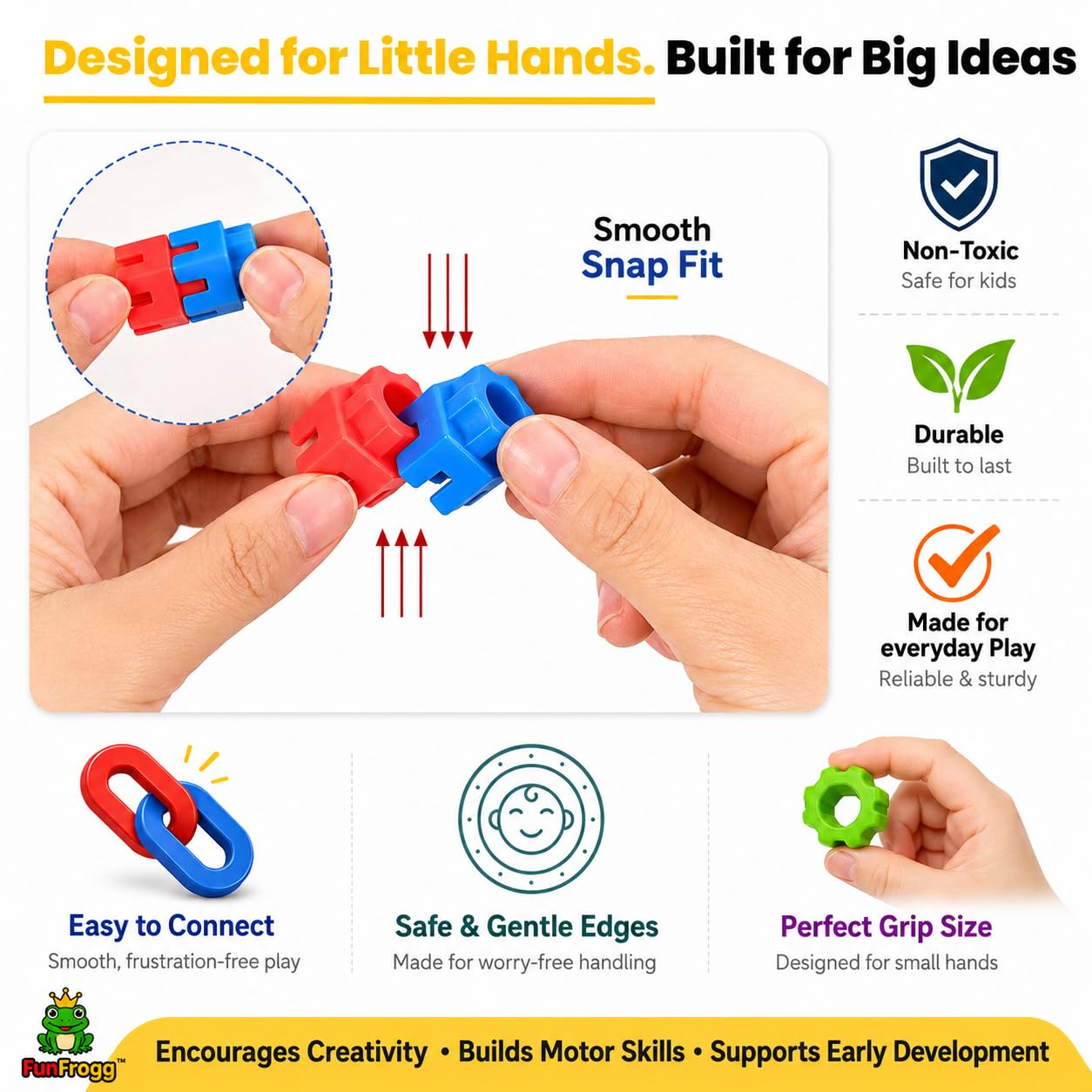 Funfrogg Hexa Blocks 100 PCS STEM Building Blocks for Kids 3+ Years 2