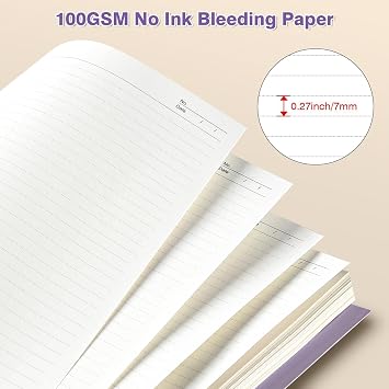 A4 Notebook, Lined Notebook with Removable Dividers, 100GSM Thick Notepad