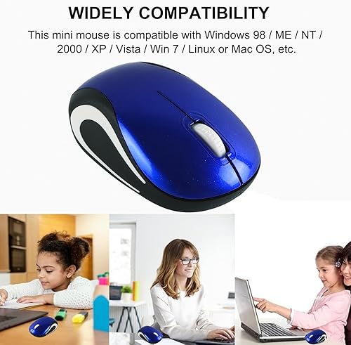 Miniatura 3 de Wireless Mouse Cute Mini Computer Mouse Small Size Pocket Portable Compact Travel USB Optical Mice 3 Buttons 1000 DPI Cordless Mouse for Laptop PC