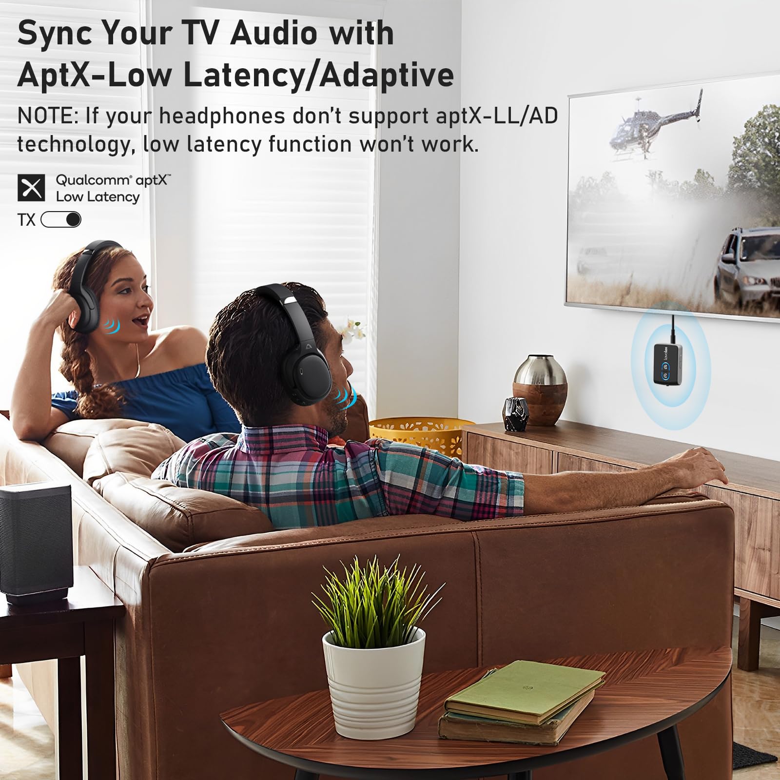 Transmetteur Récepteur Bluetooth 5,3 Pour TV, adaptateur Bluetooth Audio RCA 3,5 mm Jack, Aptx Faible Latence, Audio HiFi Double Link Pour Ordinateur Portable/Avion/Enceinte
