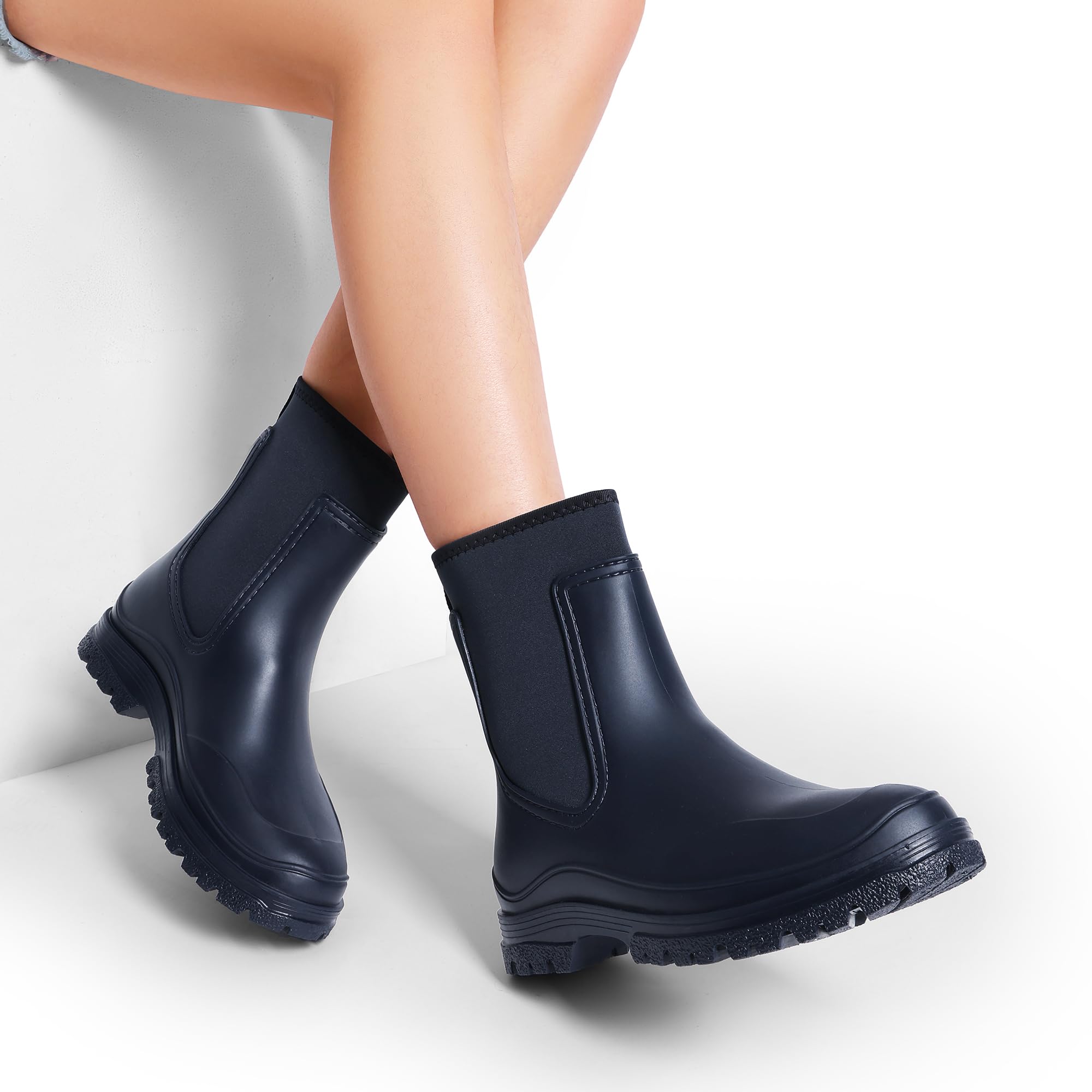 DREAM PAIRS Botas Agua Chelsea Mujer