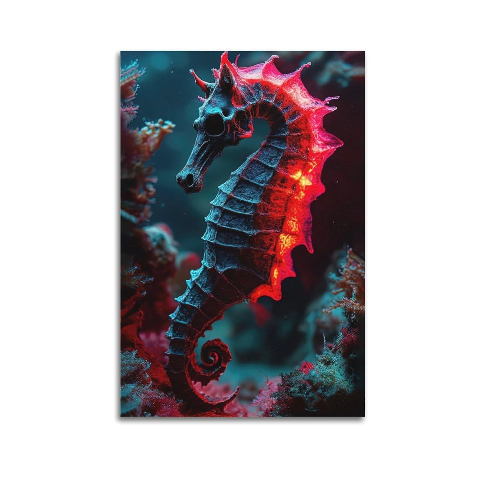 CXHJCA Animal Poster Seahorse Coral Exploration Poster Decorative Painting Canvas Wall Posters And Art Picture Print Modern Family Bedroom Decor Posters 20x30inch(50x75cm)