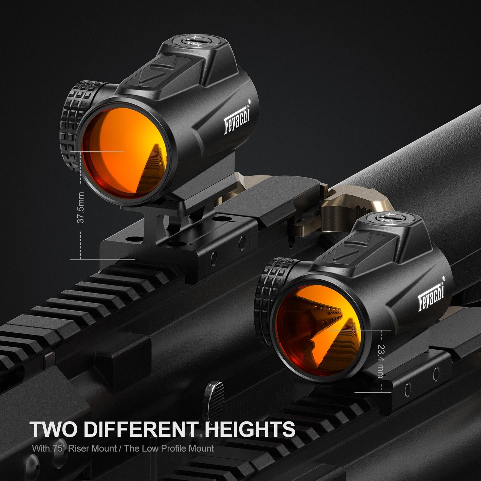 Feyachi V90 2 MOA Red Dot Visier mit 1,5X - 5X Red Dot Magnifier, 1 x 25mm Zielfernrohr Leuchtpunktvisier für 20/22mm Picatinny/Weaver-Schienen