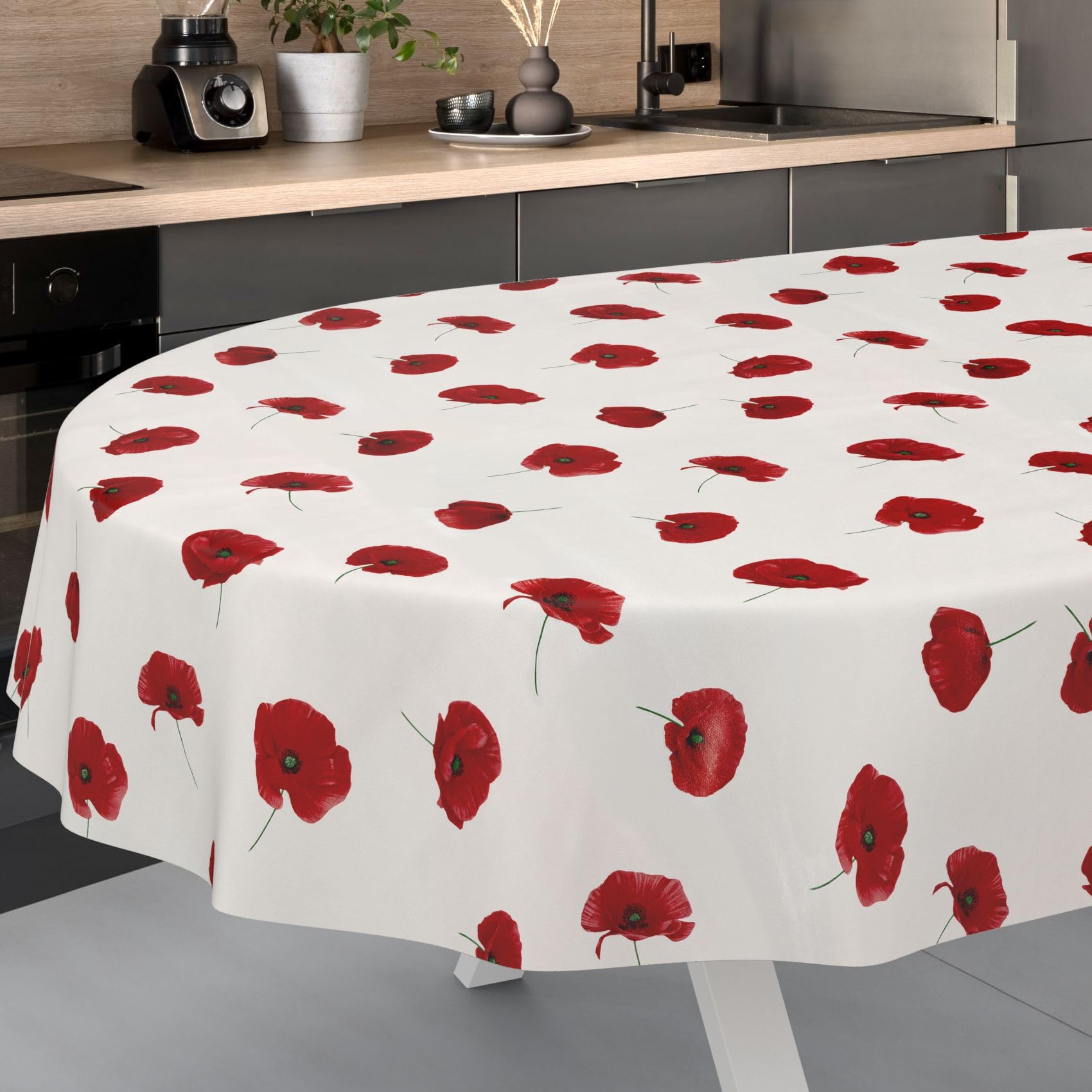 ANRO Wachstuch Tischdecke oval – abwaschbar, pflegeleicht & wasserabweisend – Moderne Gartentischdecke für Innen & Außen – Wachstuch-Tischdecken ohne Randband Oval 180 x 140 cm