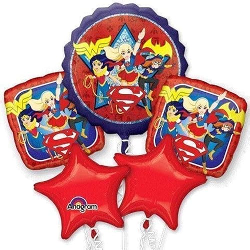 DC Super Hero - Ramo de globos de cumpleaños para niñas, mujer maravilla, chica murciélago, súper niña