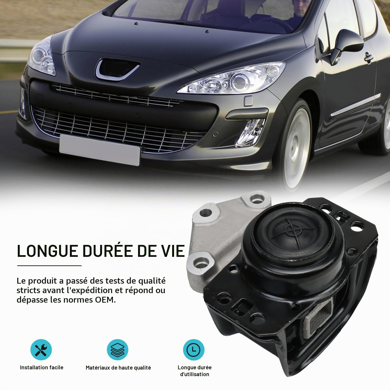 43764 Support Moteur Droite pour Citroën Berlingo 1.6 C4 Coupé C4 I C4 II DS4 1.6 HDi DS5 1.6 HDi Peugeot 307 308 3008 5008 PARTNER 1.6 HDi Support Moteur Roulements Moteur 1807.GF 1807.X2