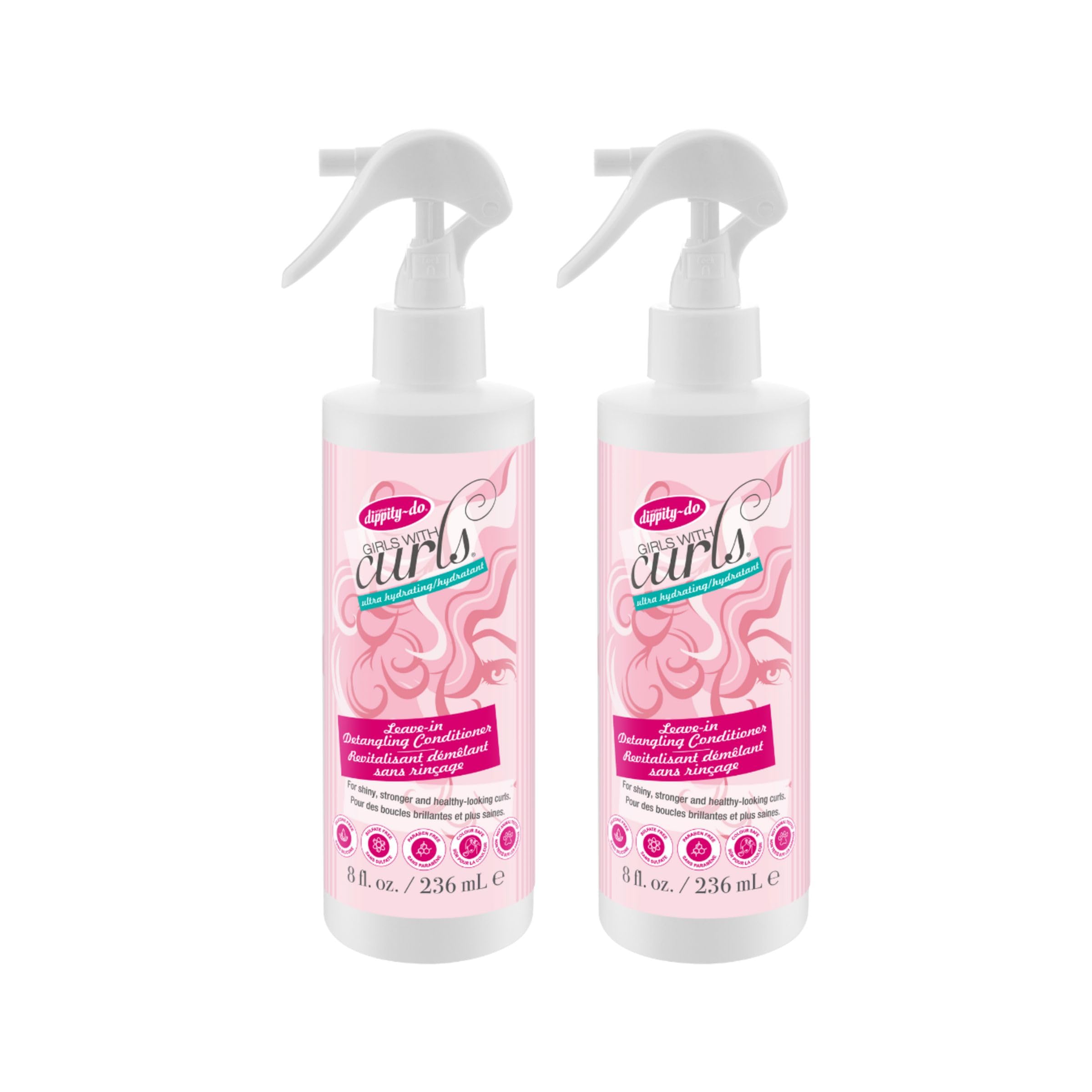 Dippity-Do Girls With Curls De-Frizz Leave-In Detangling Conditioner Duo
