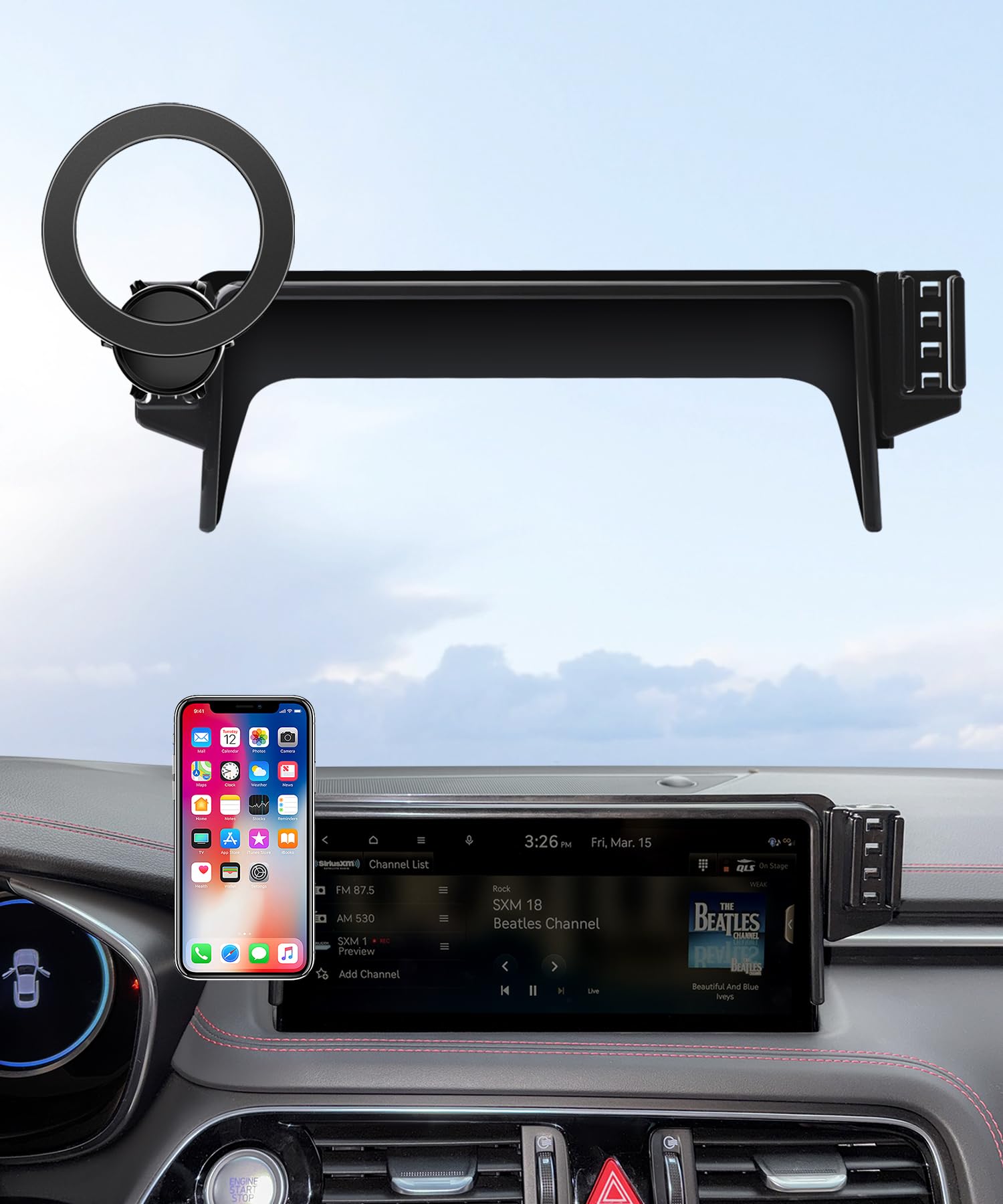 Car Phone Holder for 2022-2025 Genesis G70 Accessories 10.25-Inch Screen Fixed Clip, 360° Rotation Phone Mount Compatible with MagSafe, Cell Phone Holder Does Not Affect Air Vent
