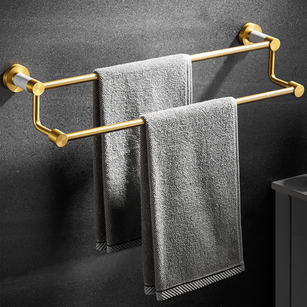 Barra para toallas doble que elimina la humedad en el baño con soporte estable
