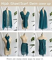 Vista 6 de BEAUTELIATE Soft Chiffon Scarfs Shawls and Wraps for Evening Dresses Bridal Wedding Shawl Wraps