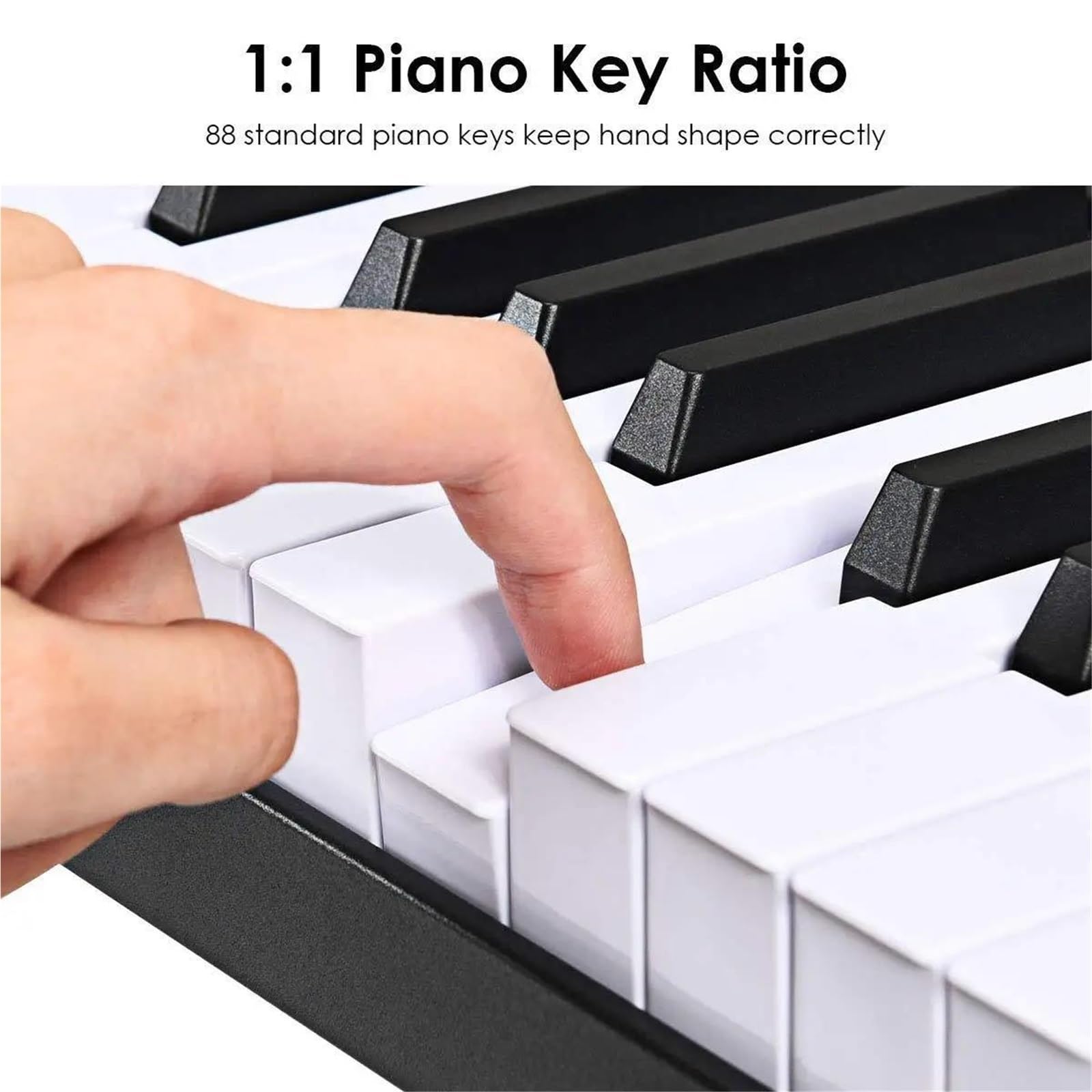 Przenośne Pianino Elektroniczne 88 Klawiszy Dla Początkujących Dla Dorosłych Ręcznie Zwijane Inteligentny Instrument