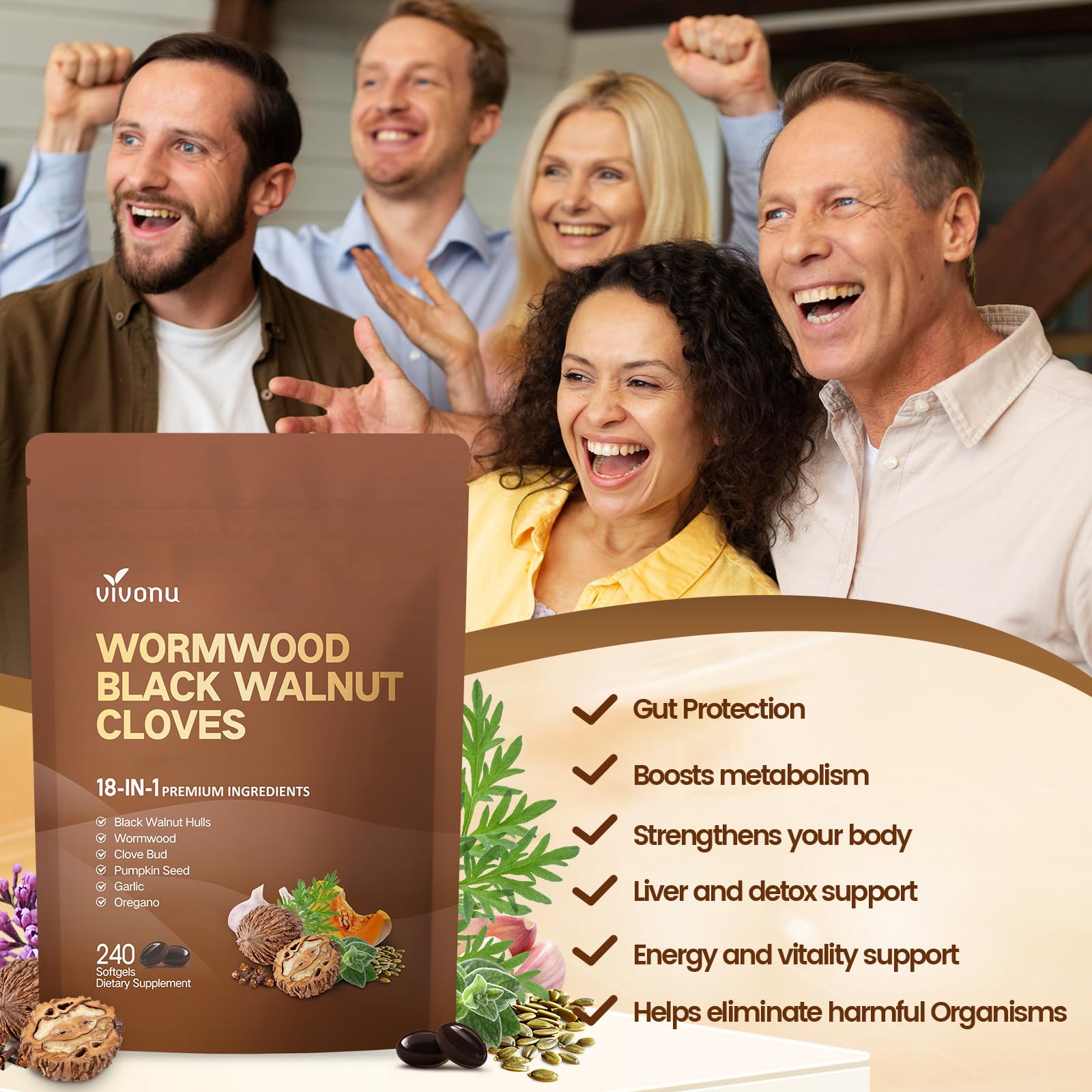 18-in-1 Black Walnut Wormwood Cleanse for Humans Softgels, 80 Day Supply — Amazon image 8