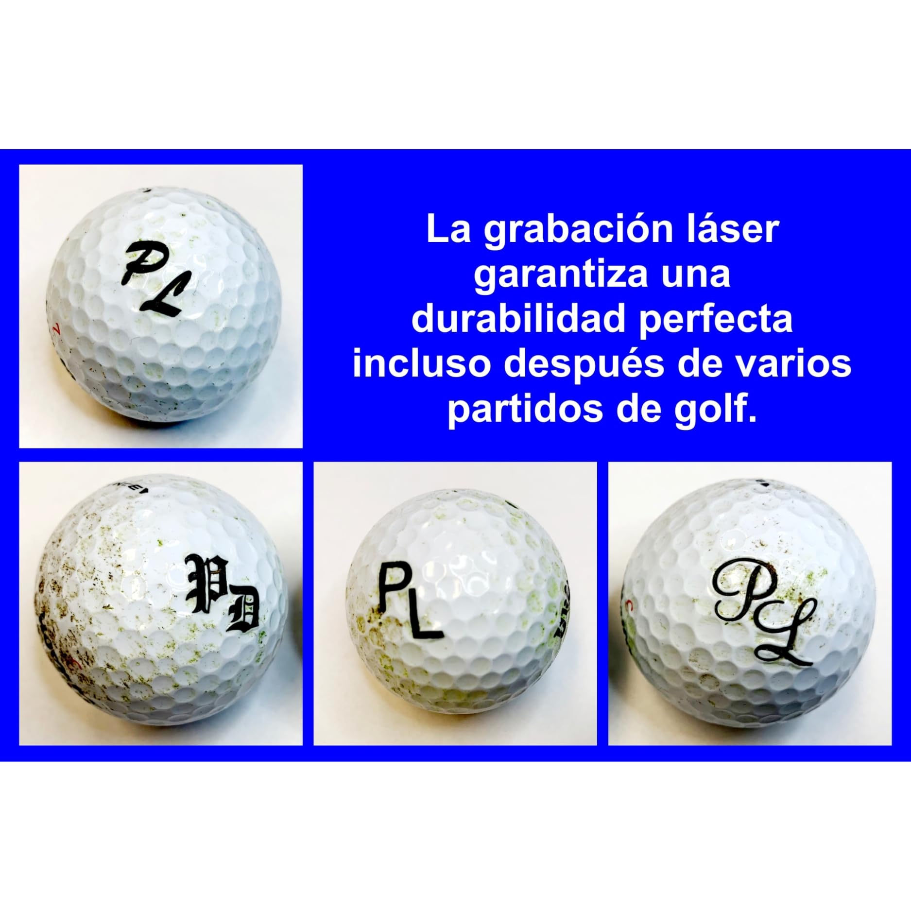 Juego de pelotas de golf con iniciales personalizadas, 3 pelotas de golf Wilson y 6 tees en caja de regalo, color negro