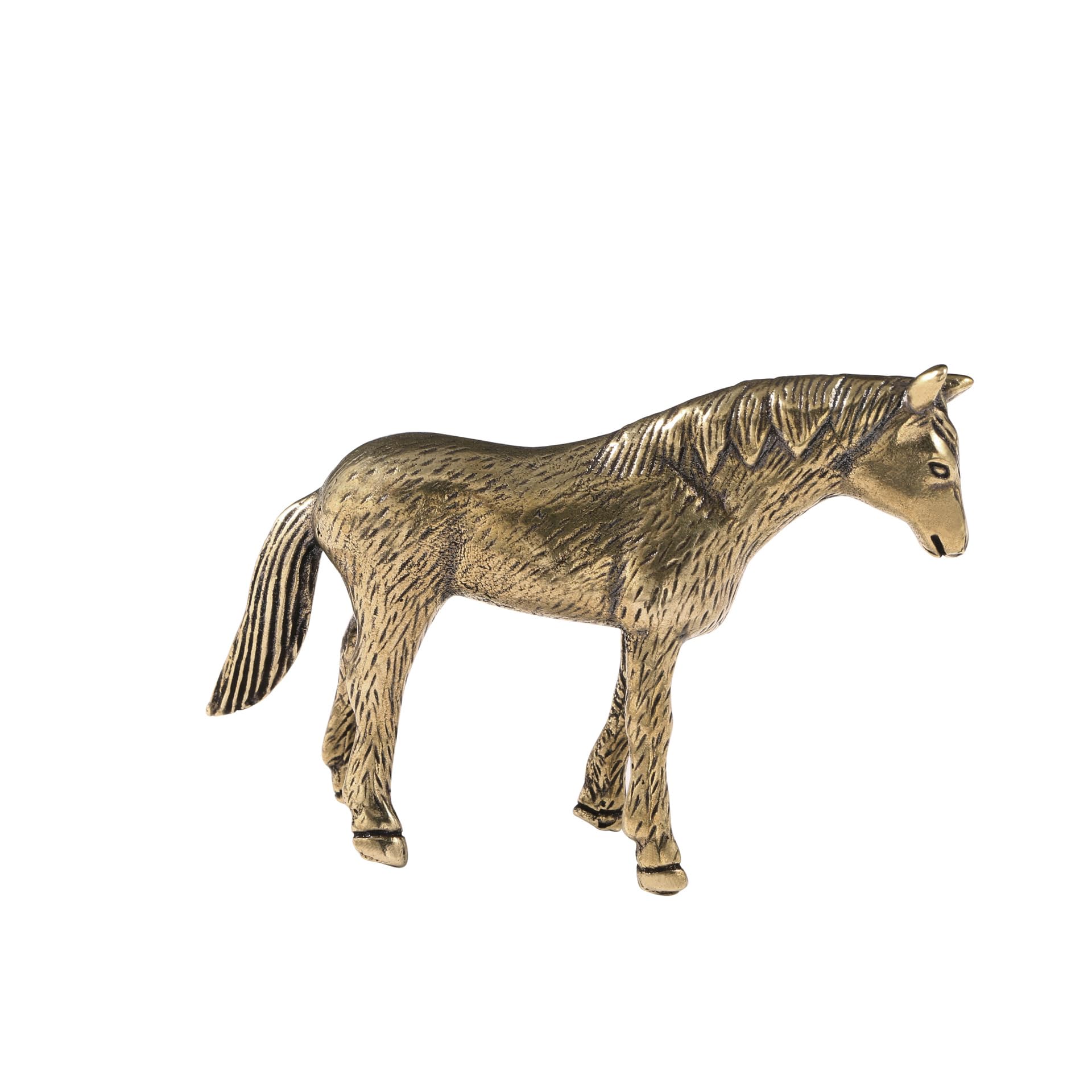 NGDFGR Brass Horse Model Miniature Sculpture Figurines,Metal Realistic Animal Zodiac Horse Statue Crafts Collection Desktop Ornament Home Sand Table Bonsai Decor Accessories Stu