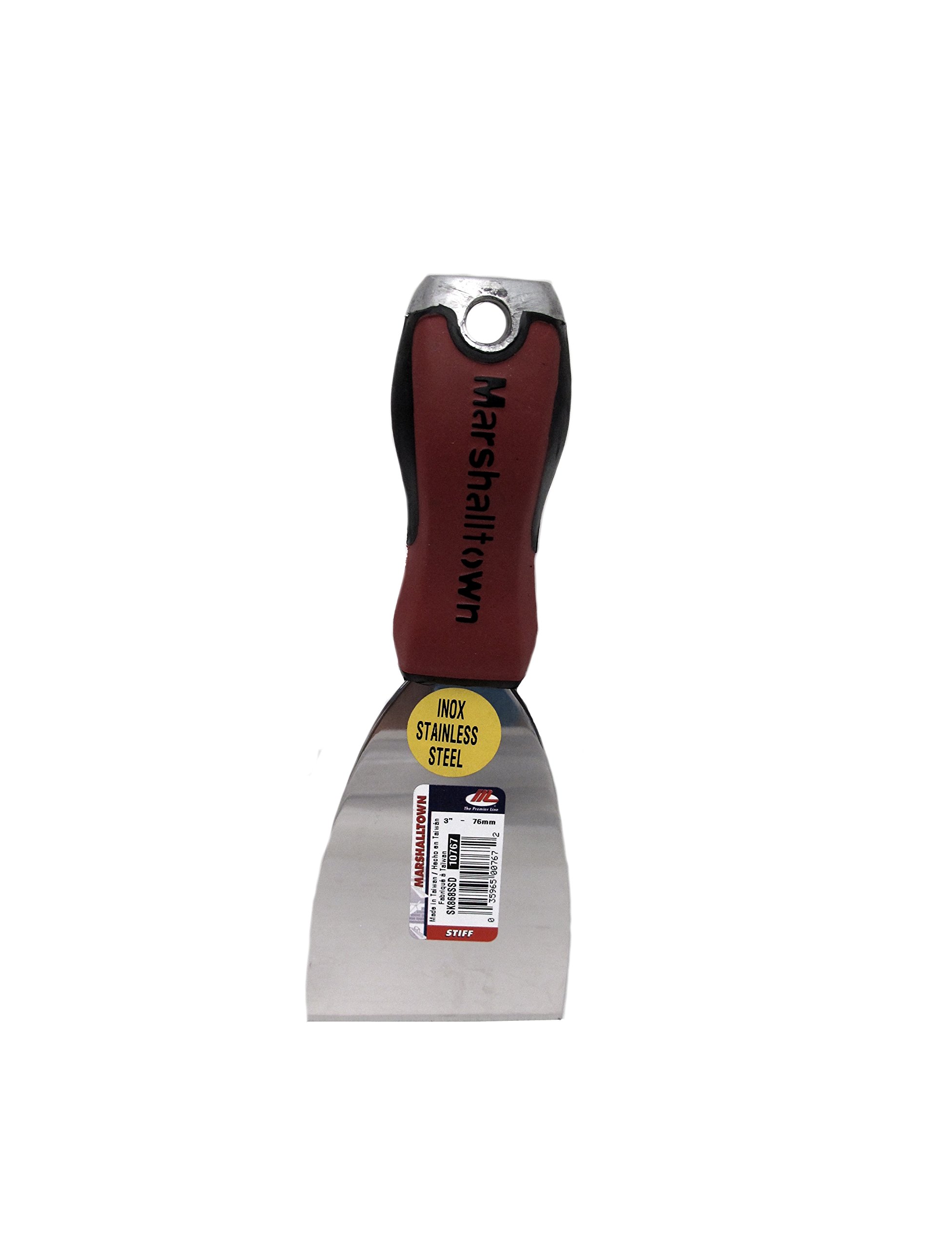 Marshalltown SK868SSD 3-Inch SS Stiff Scraper with Empact End, Durasoft
