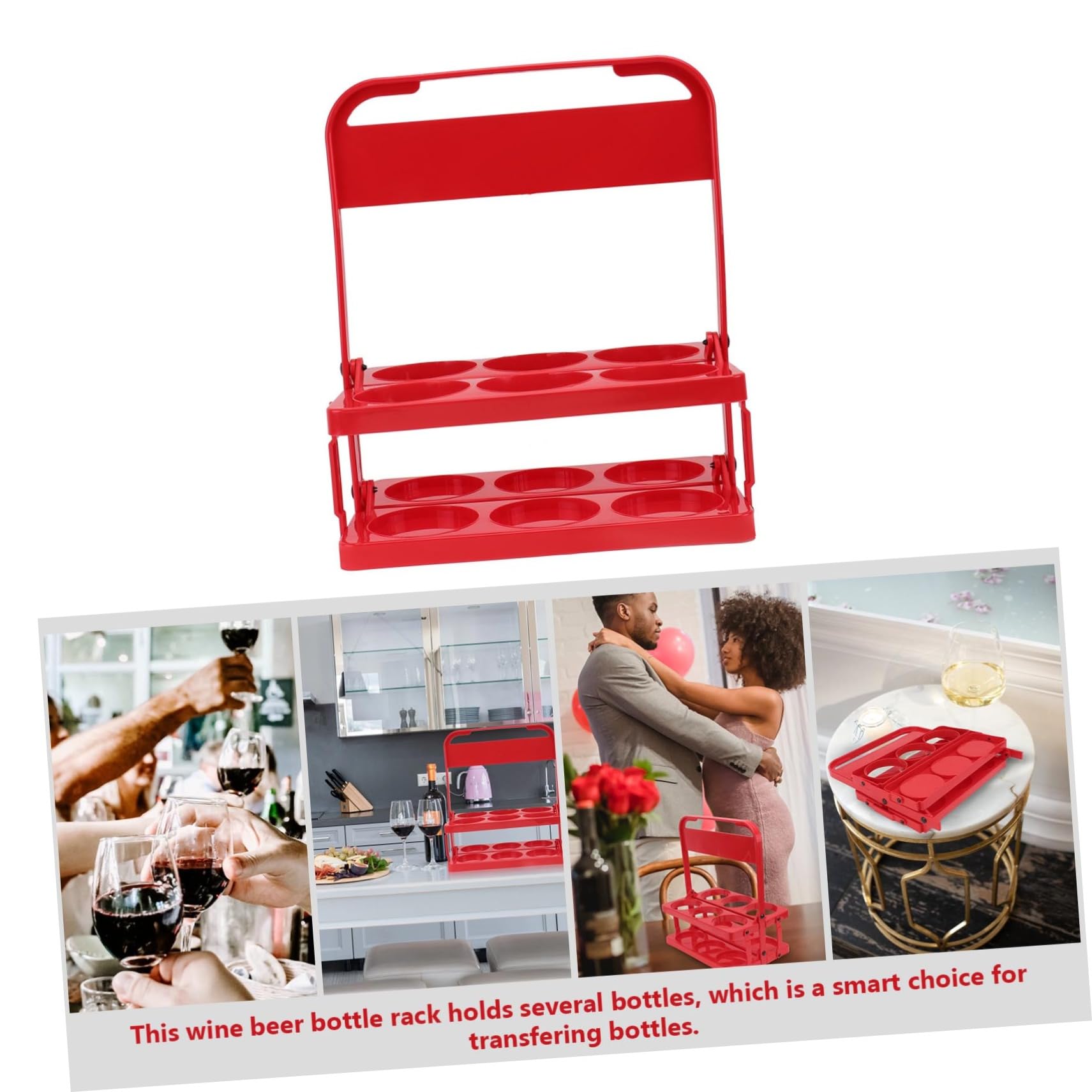 FUNOMOCYA Beer Bottle Holder Container Craft Beer Bottle Rack Folding Beer Basket Bottle Organizer Bottle Shelf Beer Crate Organizer