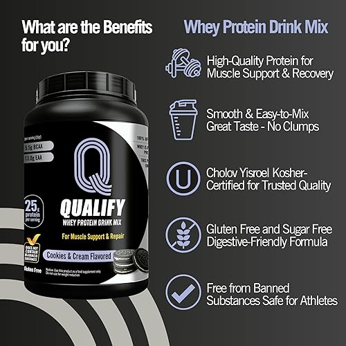 Miniatura 3 de Mezcla de bebida en polvo de proteína de suero de leche, sabor a galletas y crema, sin gluten, altamente kosher, 0.88 onzas de proteína, 0.18 onzas