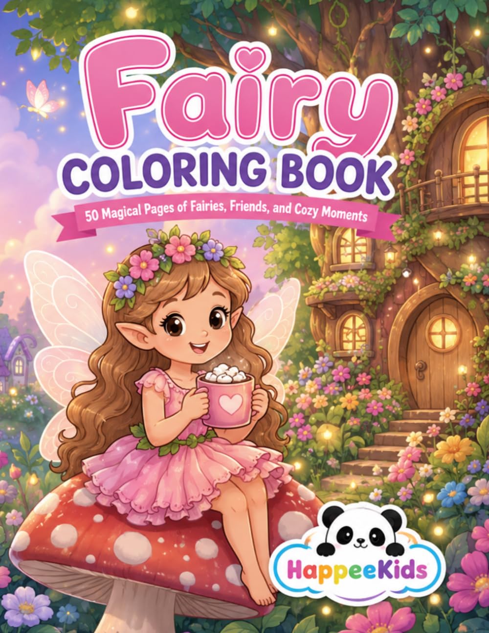 Magical Fairy Coloring Pages: 50 Cute and Magical Fairy Coloring Pages with Unicorns, Woodland Animals, Enchanted Forests, Fairy Houses, Flowers, and Cozy Adventures