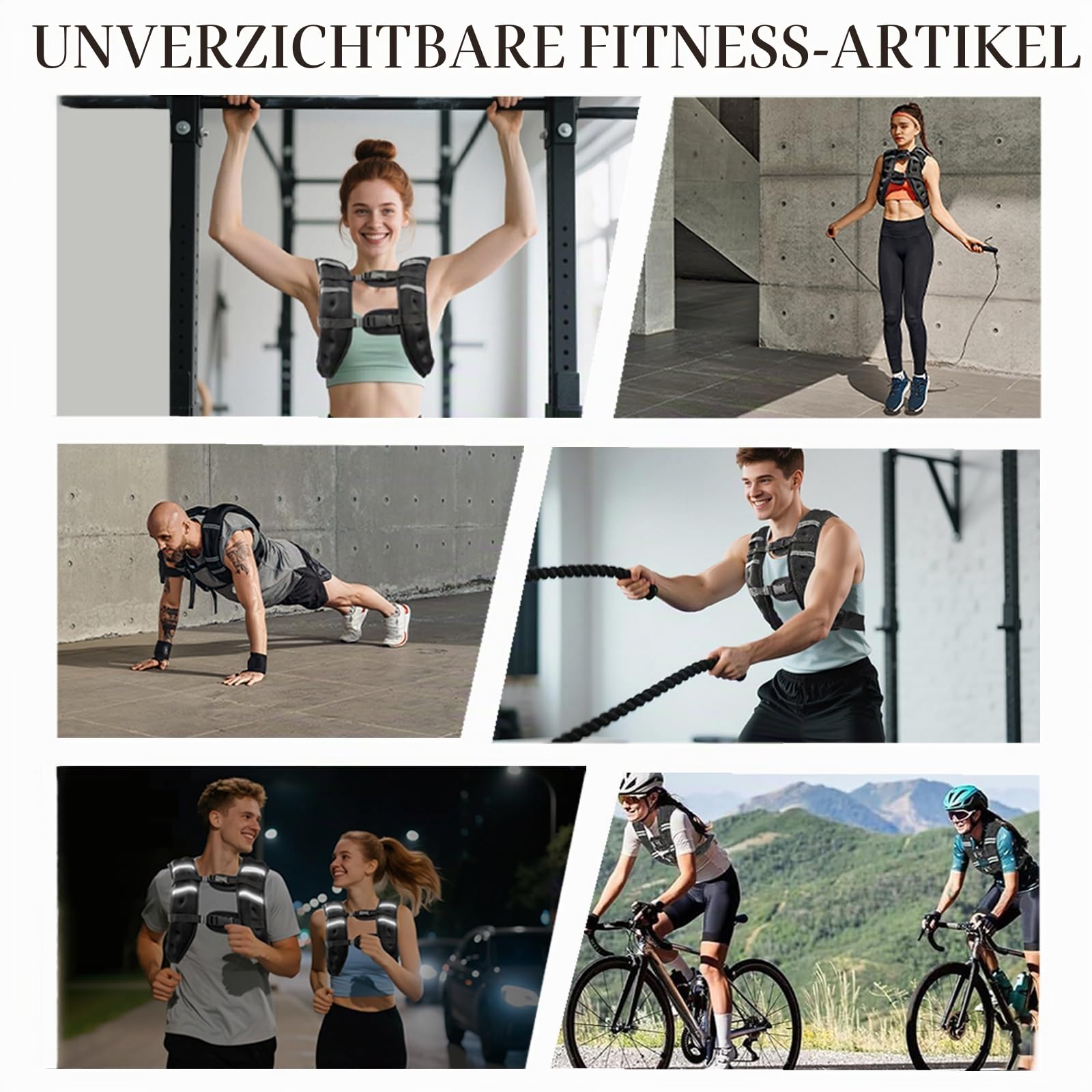 Gewichtsweste herren und frauen,Gewichtsweste mit Reflektierend Streifen für Laufen, Fitness, Krafttraining,Muskelaufbau,Brustgröße Verstellbar, Praktische Tasche