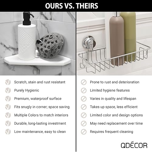 Miniatura 5 de Questech Décor - Estante esquinero de ducha, con tapa para una nueva construcción, estante esquinero de ducha para paredes de azulejos, organizador