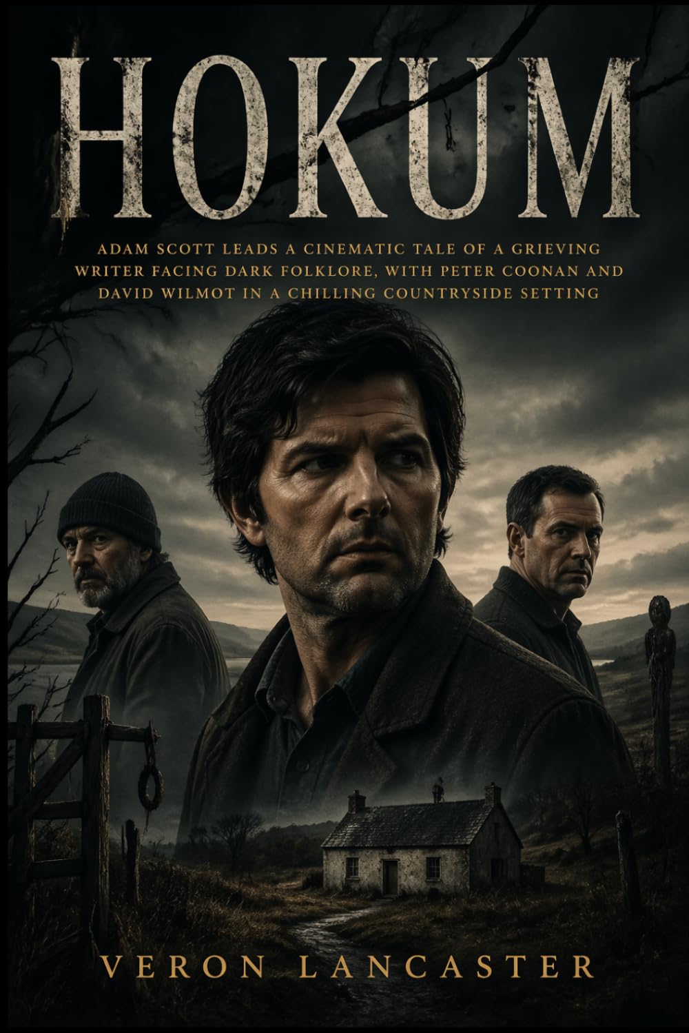 HOKUM: Adam Scott leads a cinematic tale of a grieving writer facing dark folklore, with Peter Coonan and David Wilmot in a chilling countryside setting