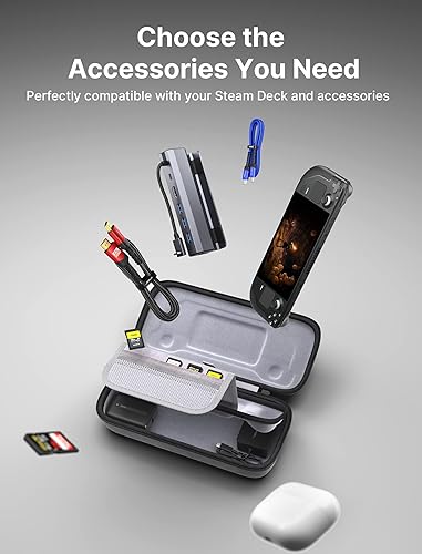 Miniatura 3 de JSAUX Funda de transporte compatible con cubierta de vapor, funda rígida protectora para transporte con cargador integrado y estación de