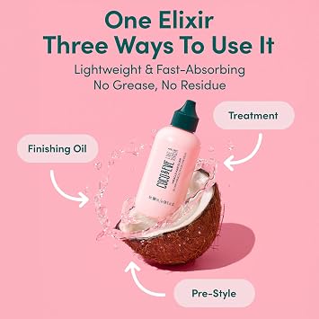 Coco & Eve Miracle Hair Elixir. Coconut Oil with Hyaluronic Acid Leave in Conditioner.Treatment for Dry Damaged Hair | Frizz control. Protects from Heat Styling