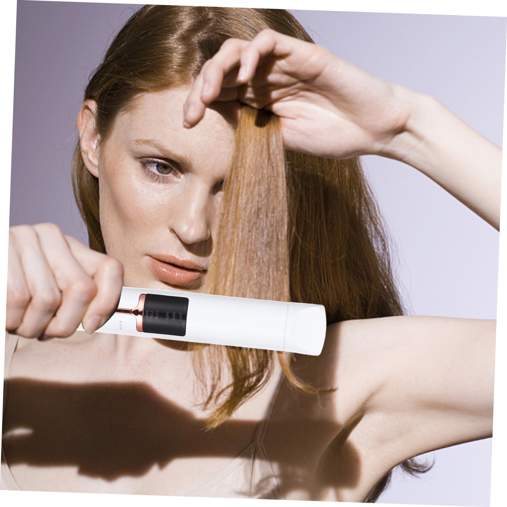 STOBAZA Fer à Lisser Boucler Sans Fil Taille Compacte Couleur Ivoire Réglable Pour Coiffure Voyage Usage Domestique