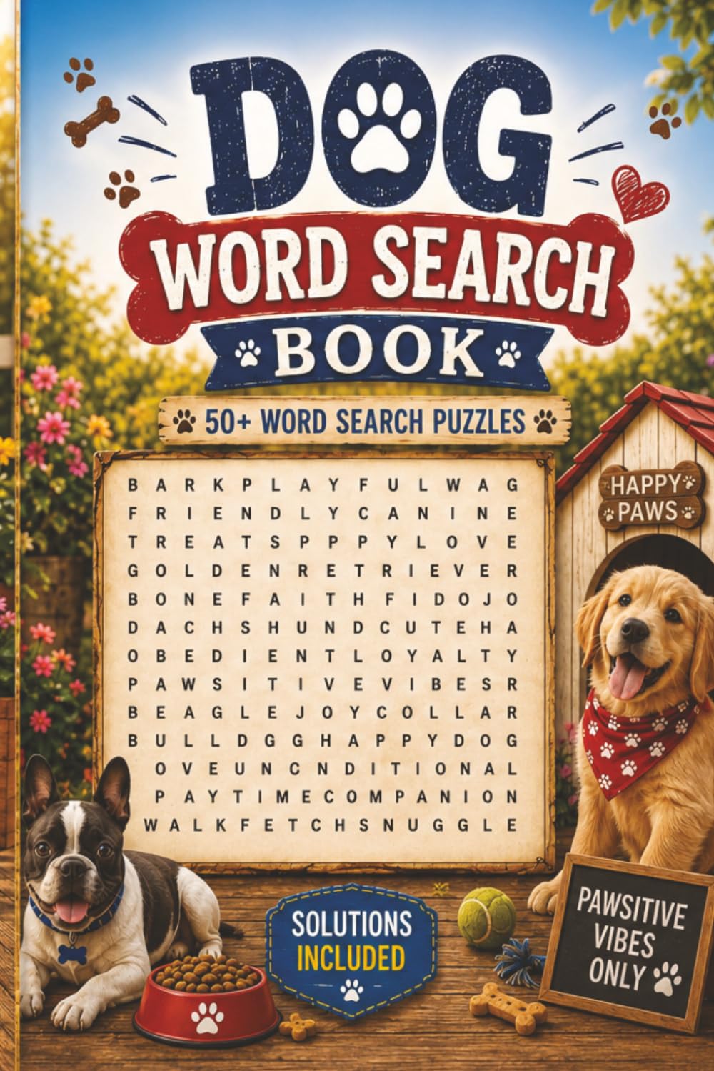 Dog Word Search Book: 50+ Fun, Relaxing Puzzles for Dog Lovers and Puzzle Fans | Solutions Included