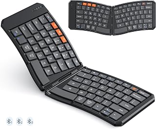 MEETION Foldable Ergonomic Bluetooth Keyboard, Split, Portable, Gray