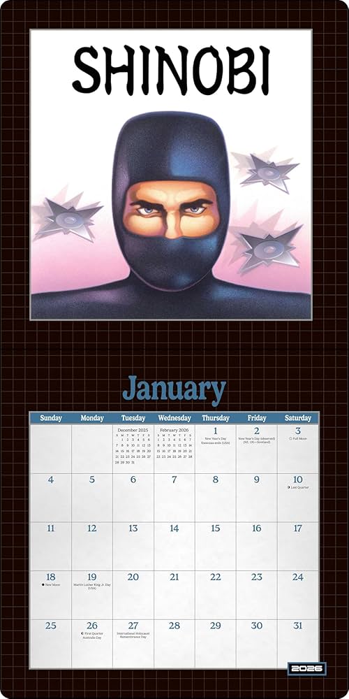Amazon.com: Shinobi 2026 Wall Calendar: 0663899978722: Sega