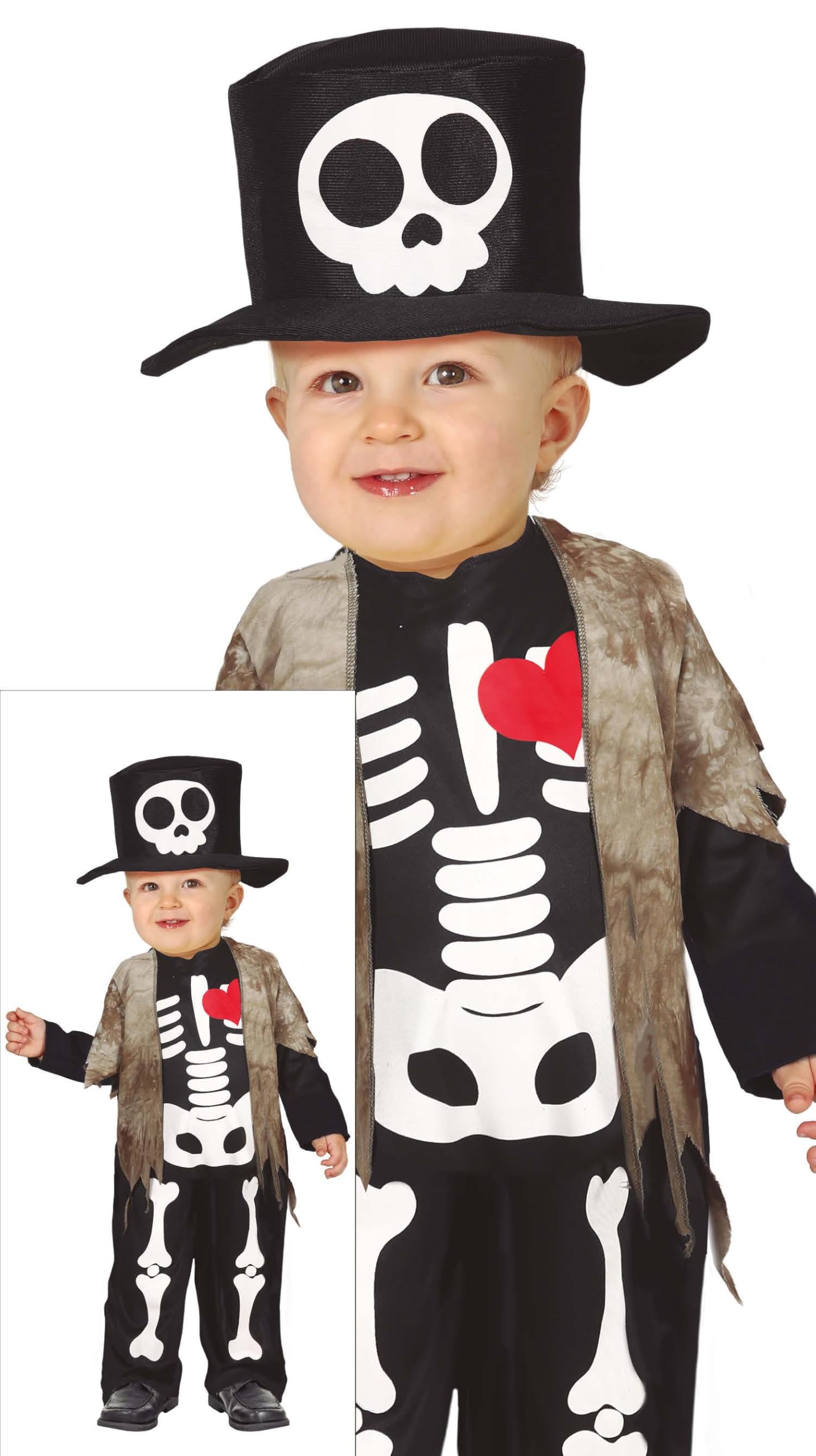 FIESTAS GUIRCA Little Skeleton Fancy Dress Costume for Baby Boy 12-18 Months