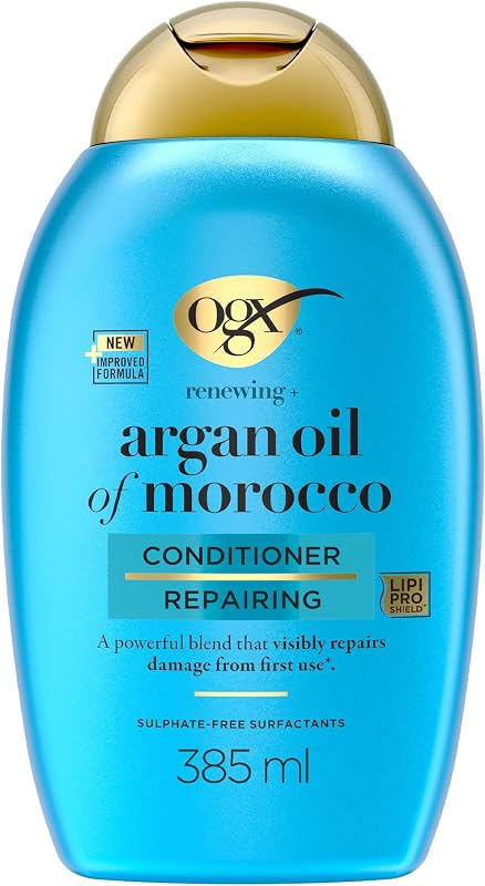 Offrez à vos cheveux secs et abîmés la réparation qu'ils méritent avec l'Après-Shampooing OGX à l'Huile d'Argan du Maroc